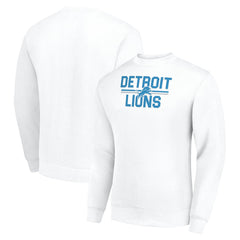 Detroit Lions Starter Team Mesh Print Graphic Pullover Sweatshirt White - NFL