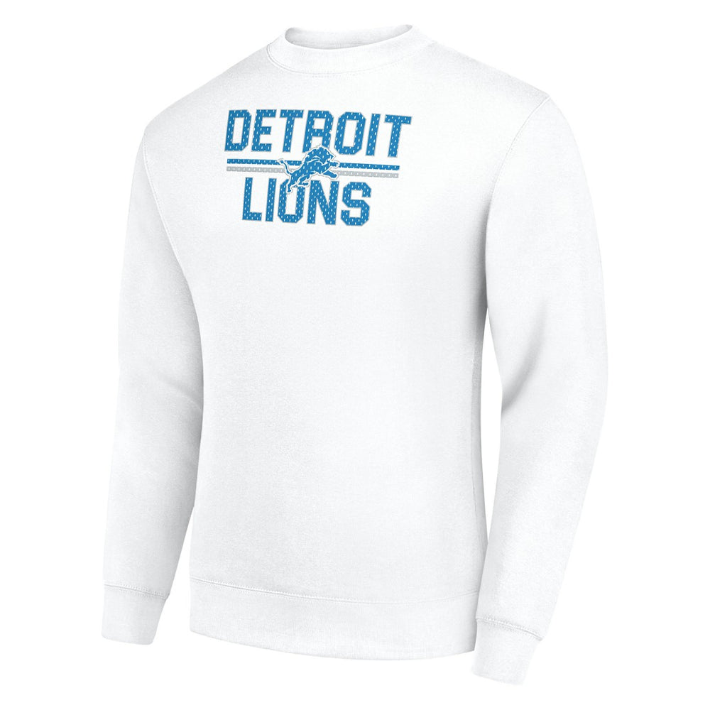Detroit Lions Starter Team Mesh Print Graphic Pullover Sweatshirt White - NFL