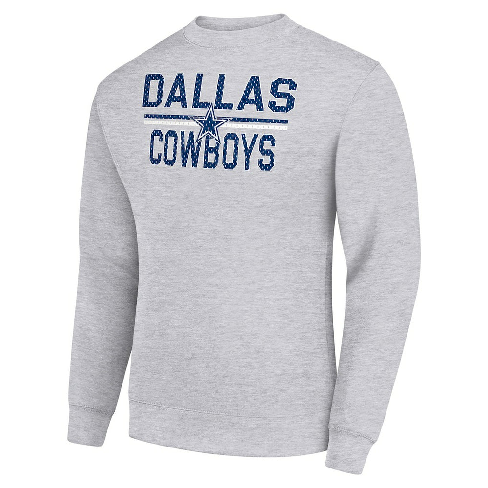 Dallas Cowboys Starter Team Mesh Print Graphic Pullover Sweatshirt Heather Gray - NFL