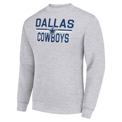 Dallas Cowboys Starter Team Mesh Print Graphic Pullover Sweatshirt Heather Gray - NFL