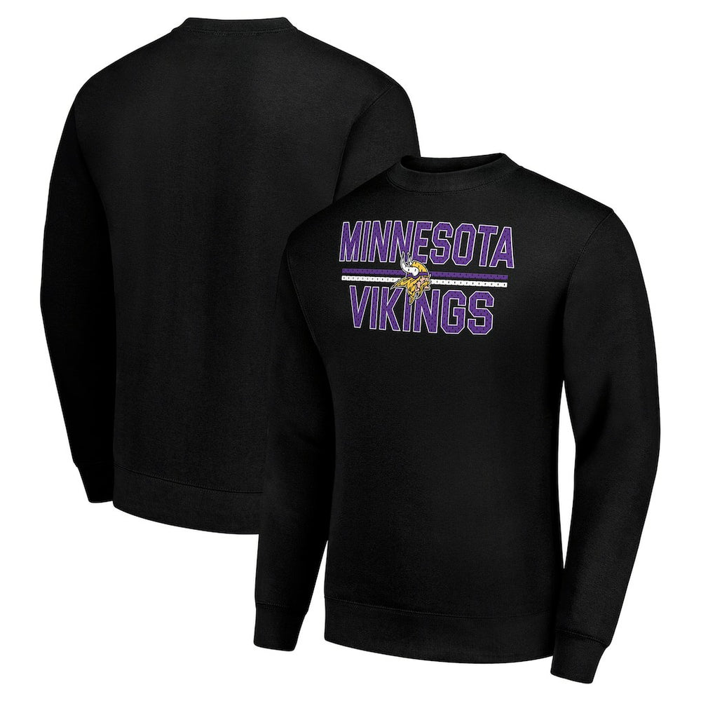 Minnesota Vikings Starter Team Mesh Print Graphic Pullover Sweatshirt Black - NFL