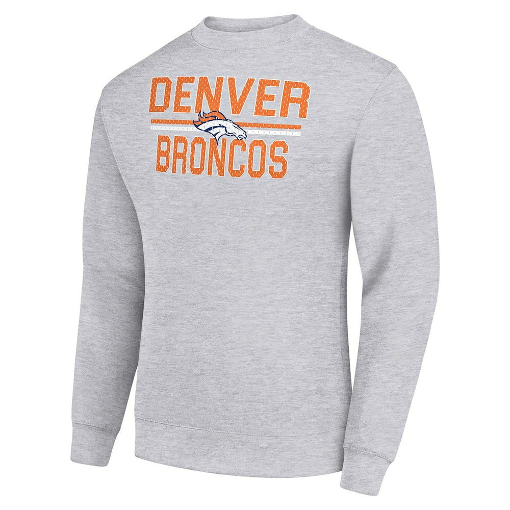 Denver Broncos Starter Team Mesh Print Graphic Pullover Sweatshirt Heather Gray - NFL