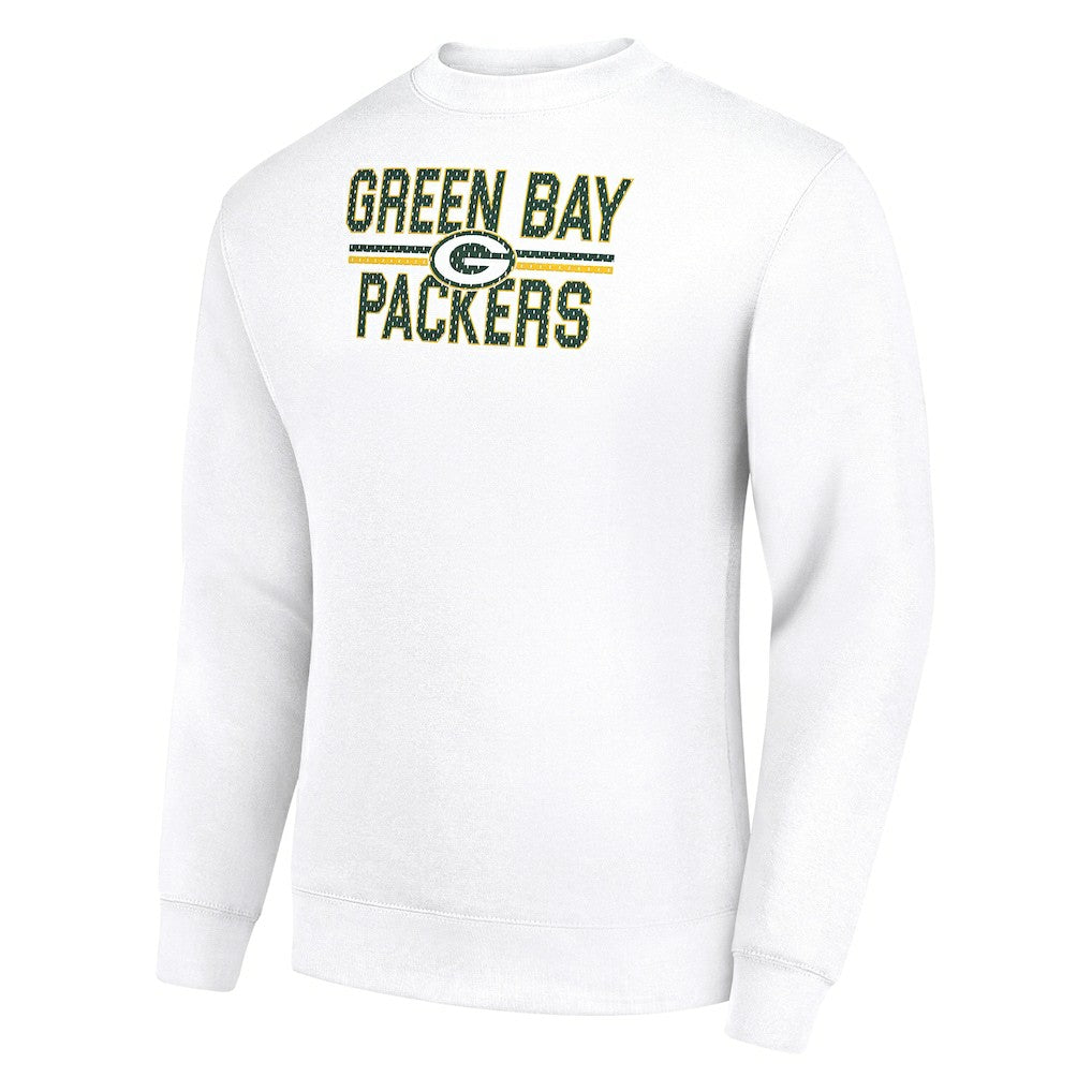 Green Bay Packers Starter Team Mesh Print Graphic Pullover Sweatshirt White - NFL