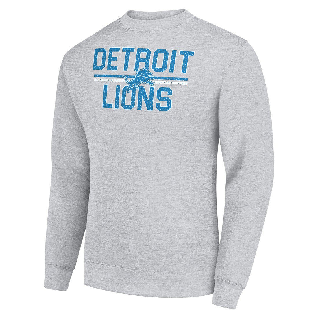 Detroit Lions Starter Team Mesh Print Graphic Pullover Sweatshirt Heather Gray - NFL