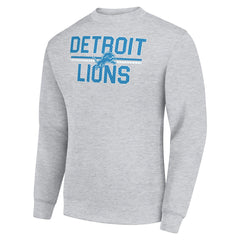 Detroit Lions Starter Team Mesh Print Graphic Pullover Sweatshirt Heather Gray - NFL