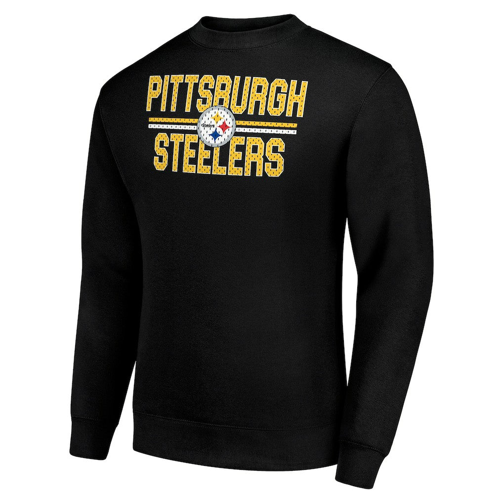 Pittsburgh Steelers Starter Team Mesh Print Graphic Pullover Sweatshirt Black - NFL
