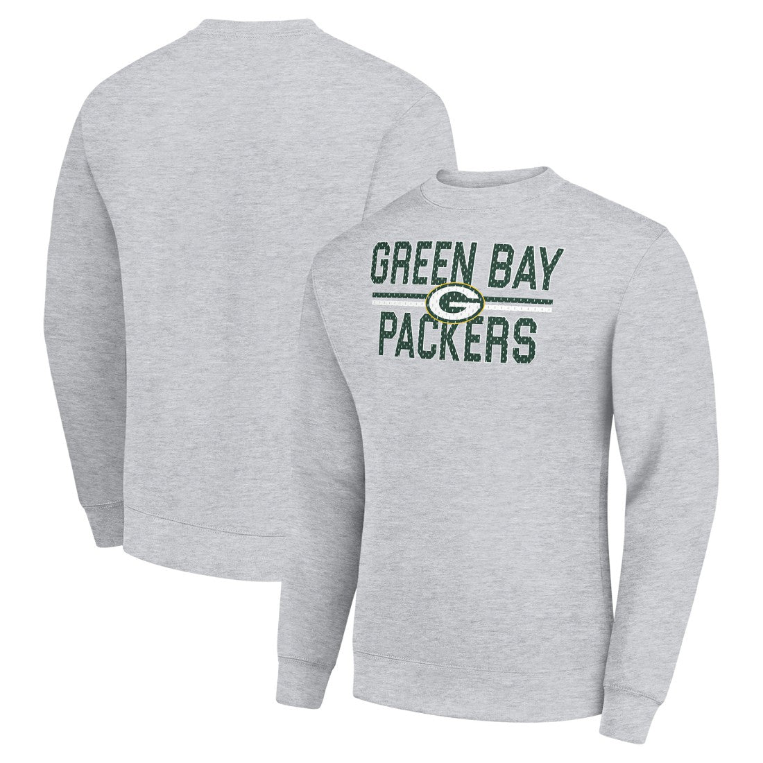 Green Bay Packers Starter Team Mesh Print Graphic Pullover Sweatshirt Heather Gray - NFL