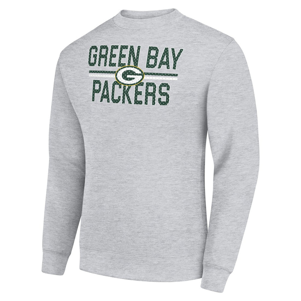Green Bay Packers Starter Team Mesh Print Graphic Pullover Sweatshirt Heather Gray - NFL