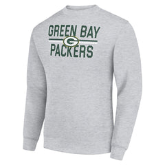 Green Bay Packers Starter Team Mesh Print Graphic Pullover Sweatshirt Heather Gray - NFL