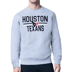 Houston Texans Starter Team Mesh Print Graphic Pullover Sweatshirt Heather Gray - NFL