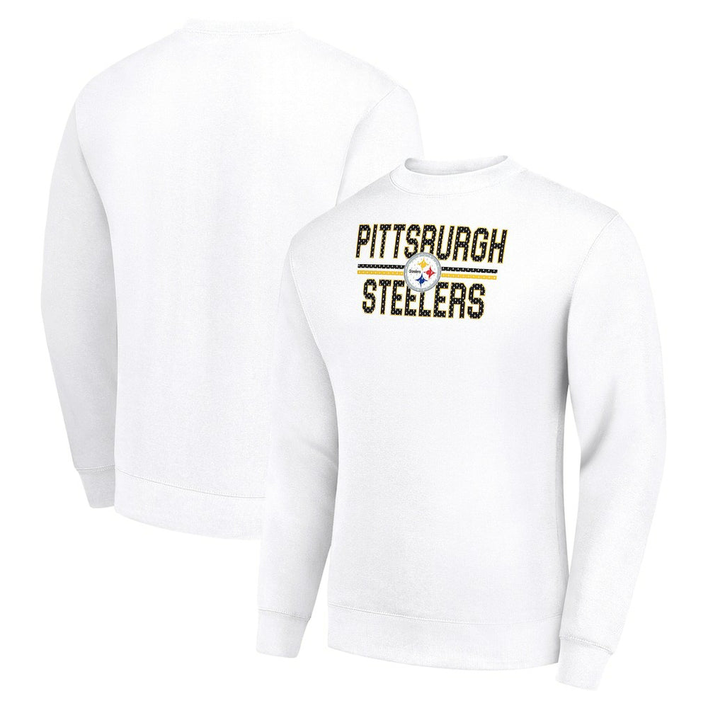 Pittsburgh Steelers Starter Team Mesh Print Graphic Pullover Sweatshirt White - NFL