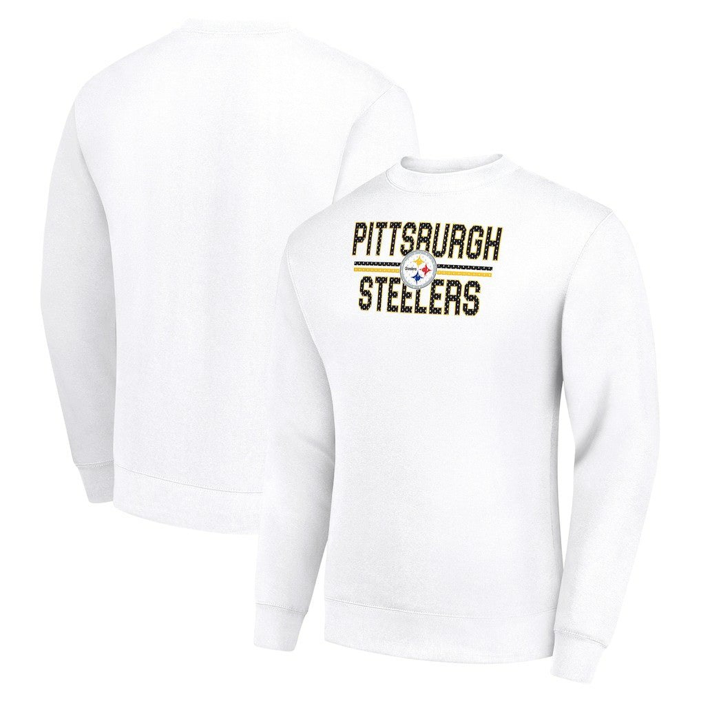 Pittsburgh Steelers Starter Team Mesh Print Graphic Pullover Sweatshirt White - NFL