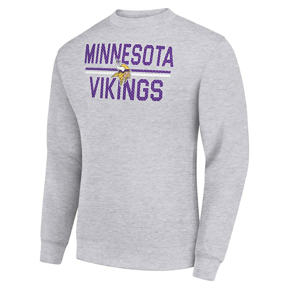 Minnesota Vikings Starter Team Mesh Print Graphic Pullover Sweatshirt Heather Gray - NFL