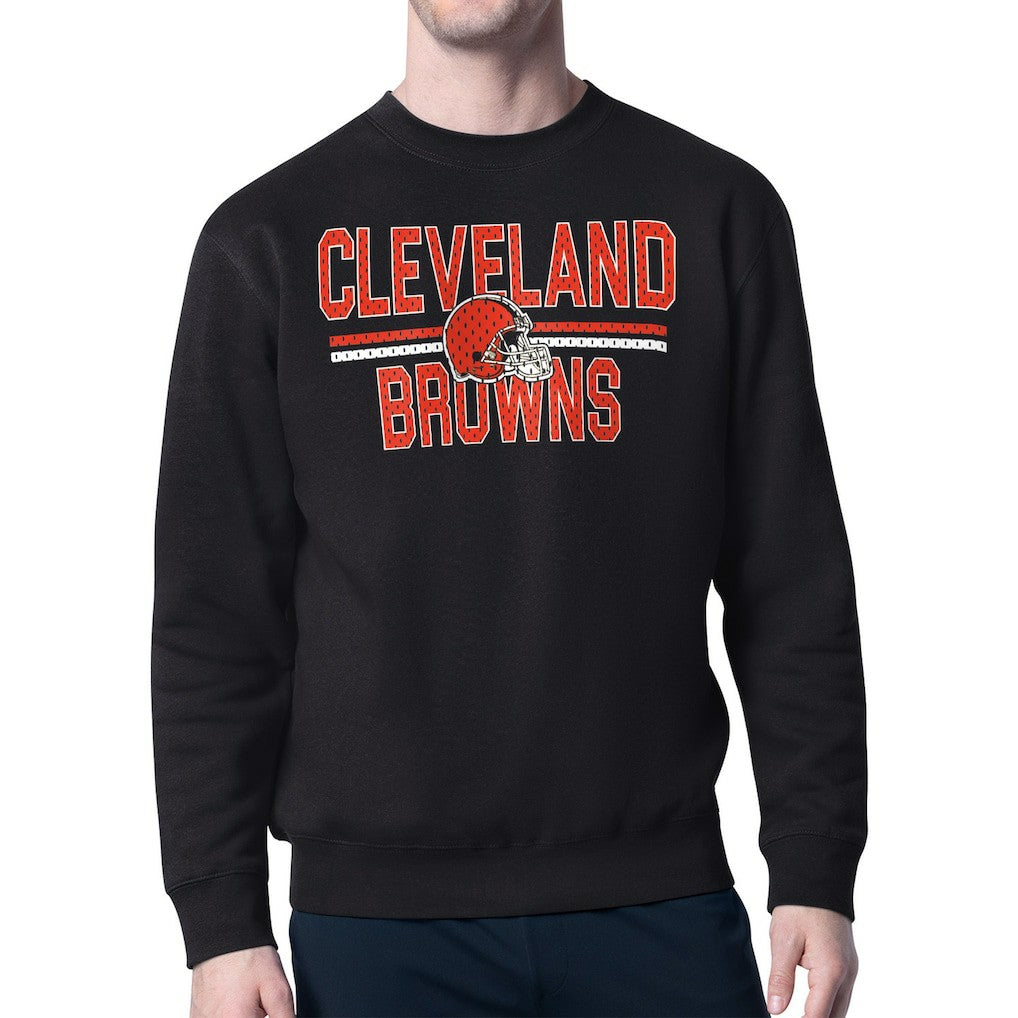 Cleveland Browns Starter Team Mesh Print Graphic Pullover Sweatshirt Black - NFL