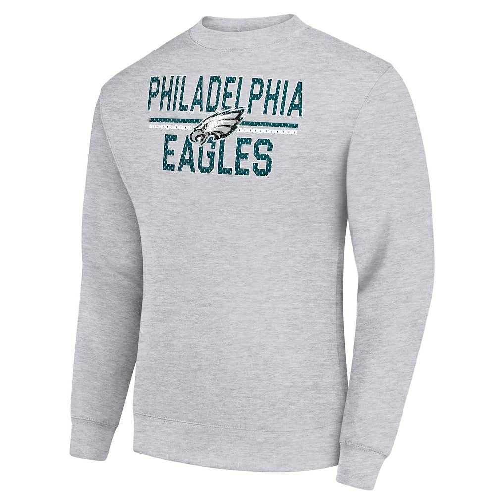 Philadelphia Eagles Starter Team Mesh Print Graphic Pullover Sweatshirt Heather Gray - NFL