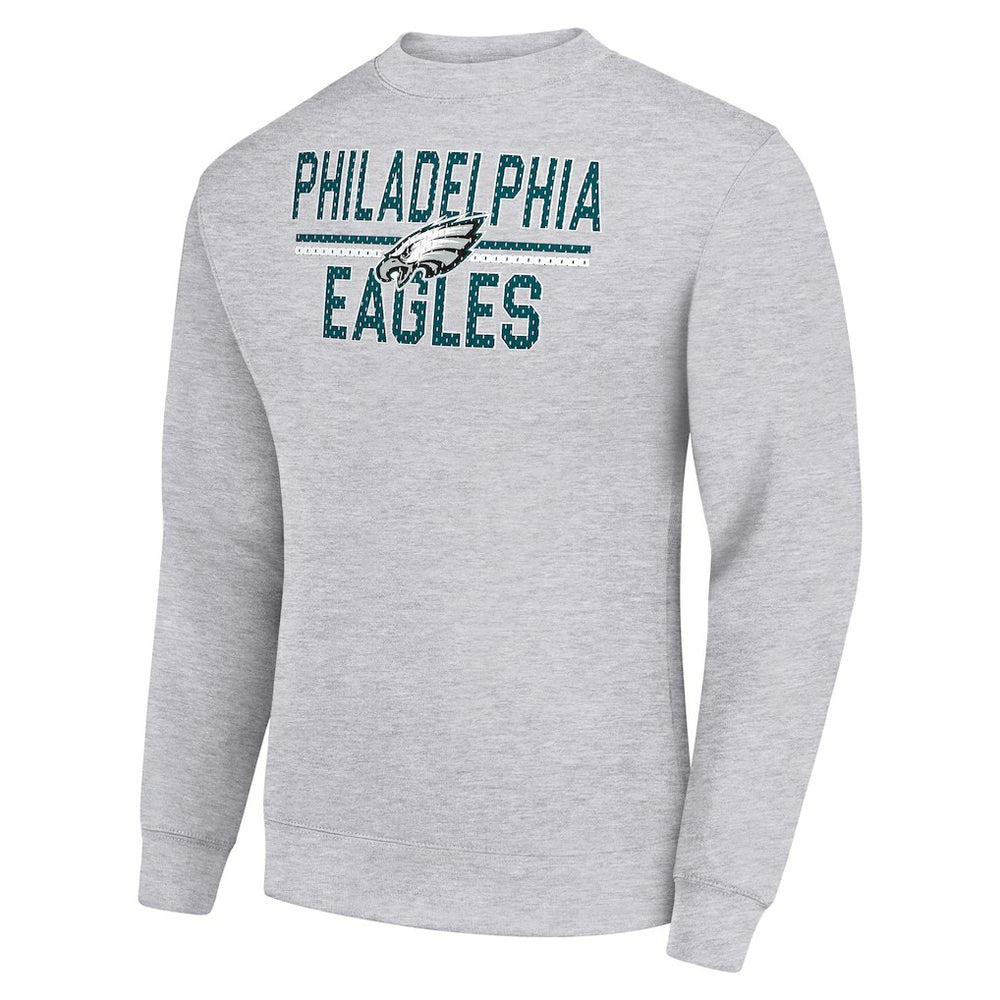 Philadelphia Eagles Starter Team Mesh Print Graphic Pullover Sweatshirt Heather Gray - NFL