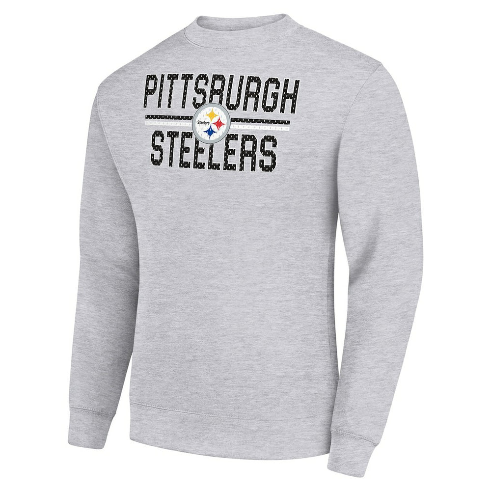 Pittsburgh Steelers Starter Team Mesh Print Graphic Pullover Sweatshirt Heather Gray - NFL