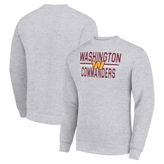Washington Commanders Starter Team Mesh Print Graphic Pullover Sweatshirt Heather Gray - NFL