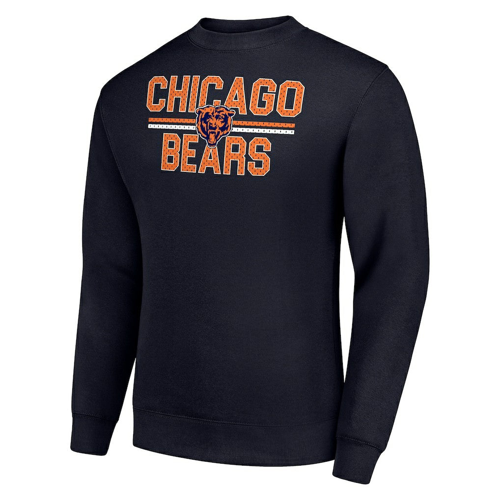Chicago Bears Starter Team Mesh Print Graphic Pullover Sweatshirt Navy - NFL