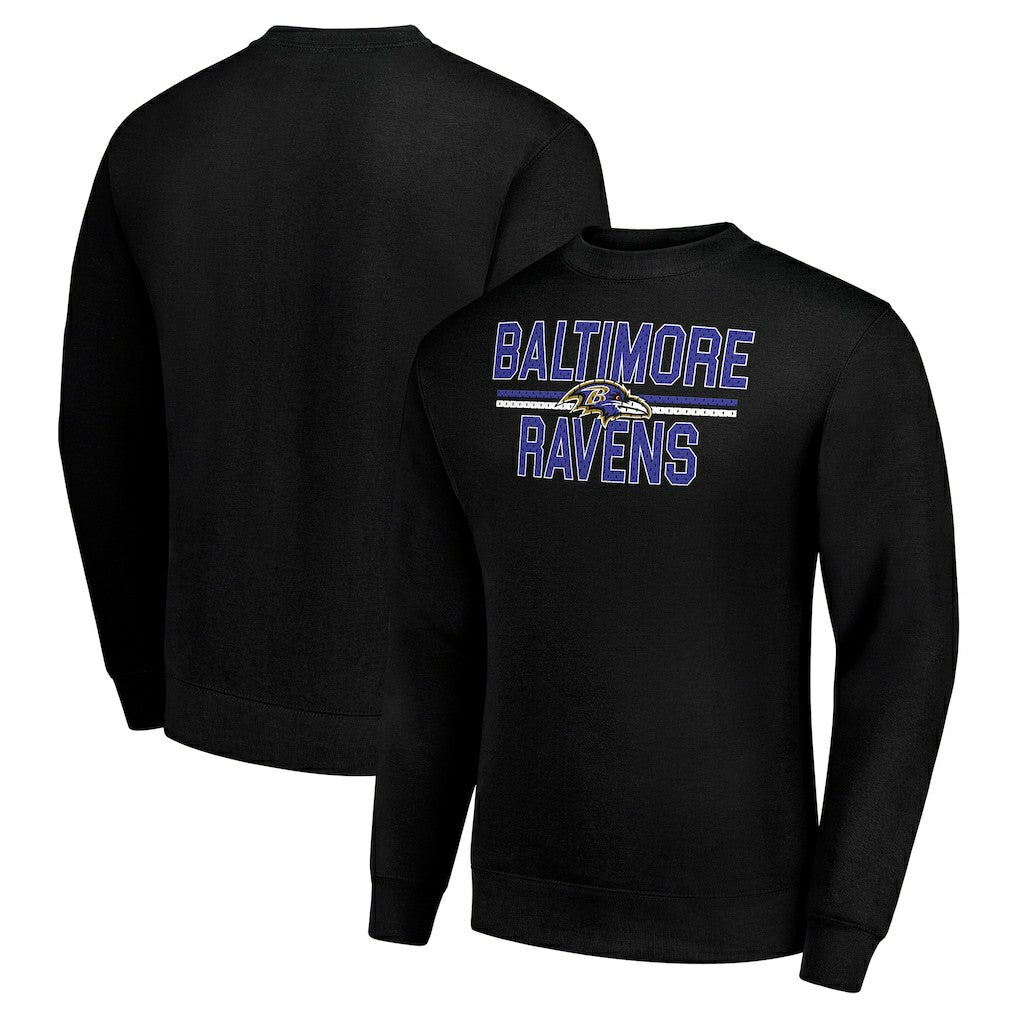 Baltimore Ravens Starter Team Mesh Print Graphic Pullover Sweatshirt Black - NFL