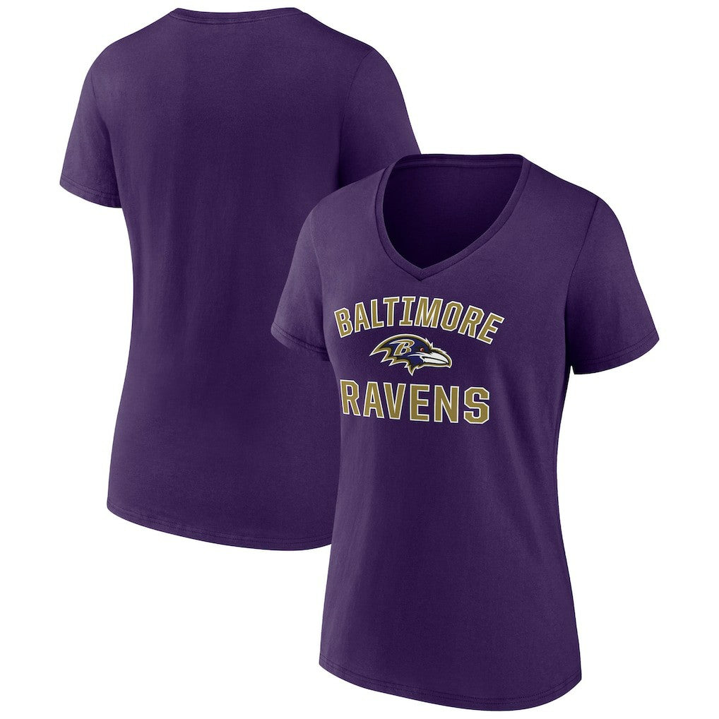 Baltimore Ravens Women's Victory Arch V-Neck T-Shirt Purple - NFL