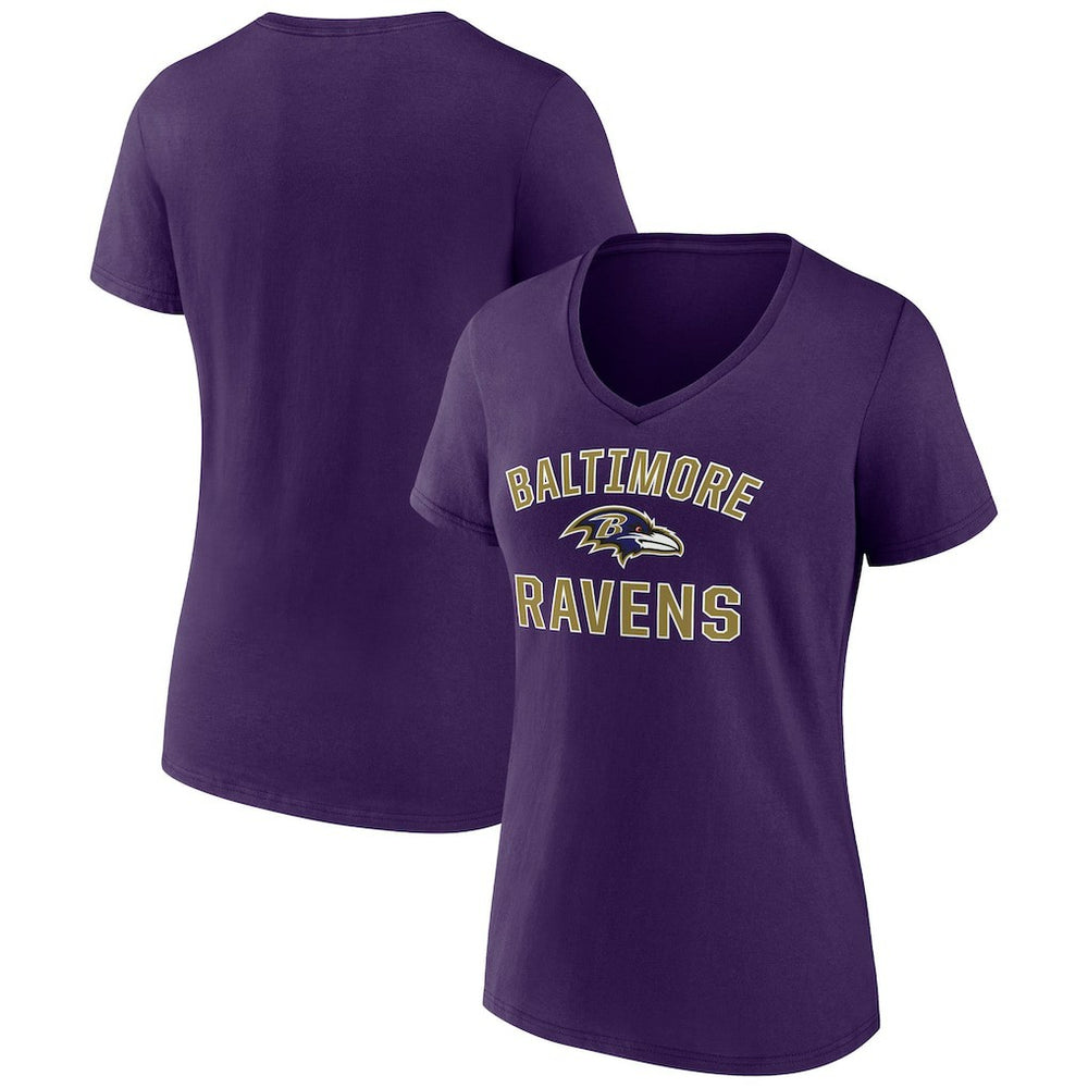 Baltimore Ravens Women's Victory Arch V-Neck T-Shirt Purple - NFL