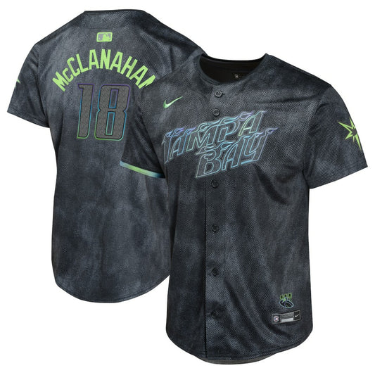 Shane McClanahan Tampa Bay Rays Nike Youth 2024 City Connect Limited Player Jersey - Charcoal | MLB Jerseys