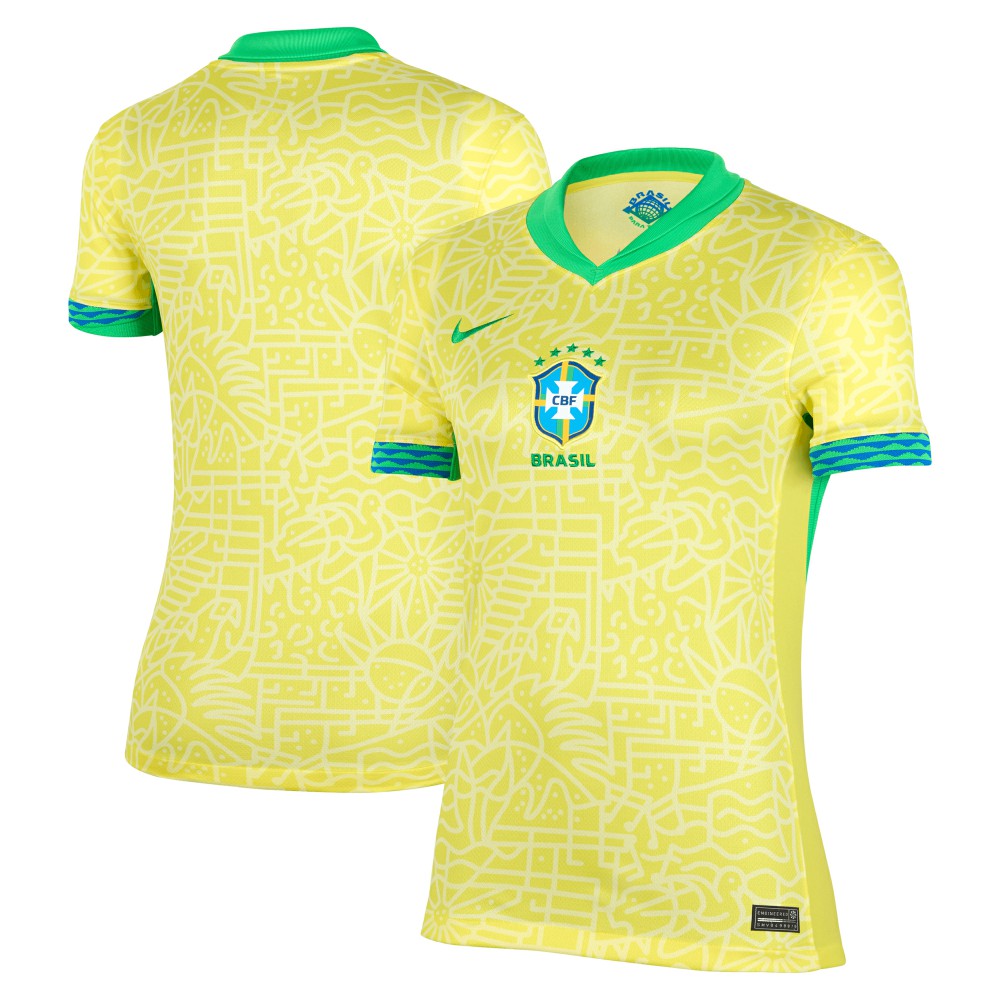 Nike Brazil National Team Women's 2024 Home Stadium Replica Jerseys – Yellow