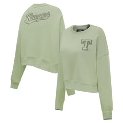 Texas Rangers Pro Standard Women's Neutral Oversized Boxy Cropped Pullover Sweatshirt discount