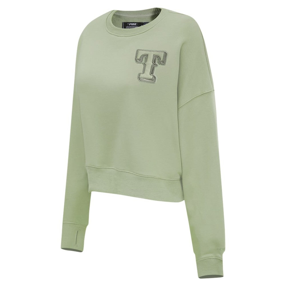 Texas Rangers Pro Standard Women's Neutral Oversized Boxy Cropped Pullover Sweatshirt discount
