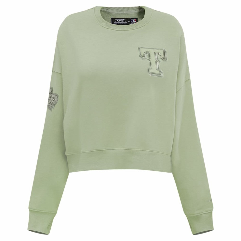 Texas Rangers Pro Standard Women's Neutral Oversized Boxy Cropped Pullover Sweatshirt discount