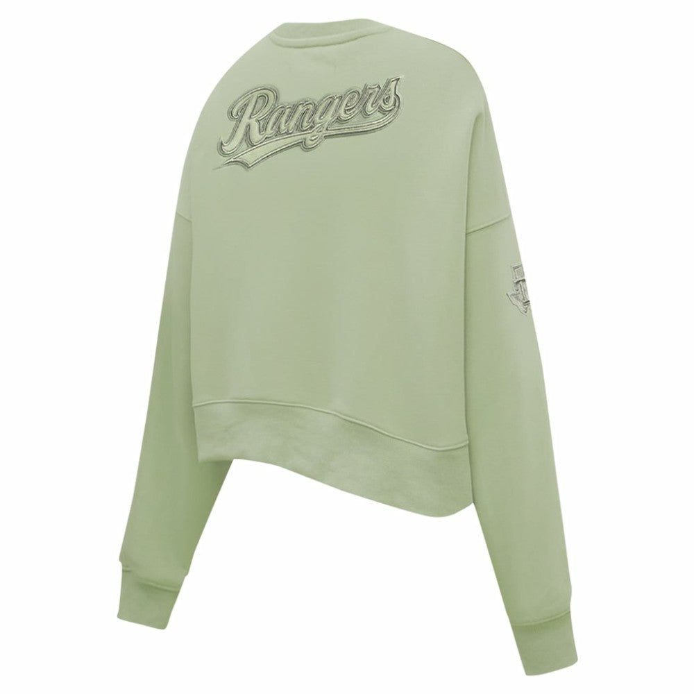 Texas Rangers Pro Standard Women's Neutral Oversized Boxy Cropped Pullover Sweatshirt discount