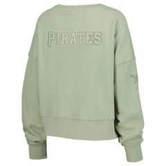 Pittsburgh Pirates Pro Standard Women's Neutral Oversized Boxy Cropped Pullover Sweatshirt On Sale