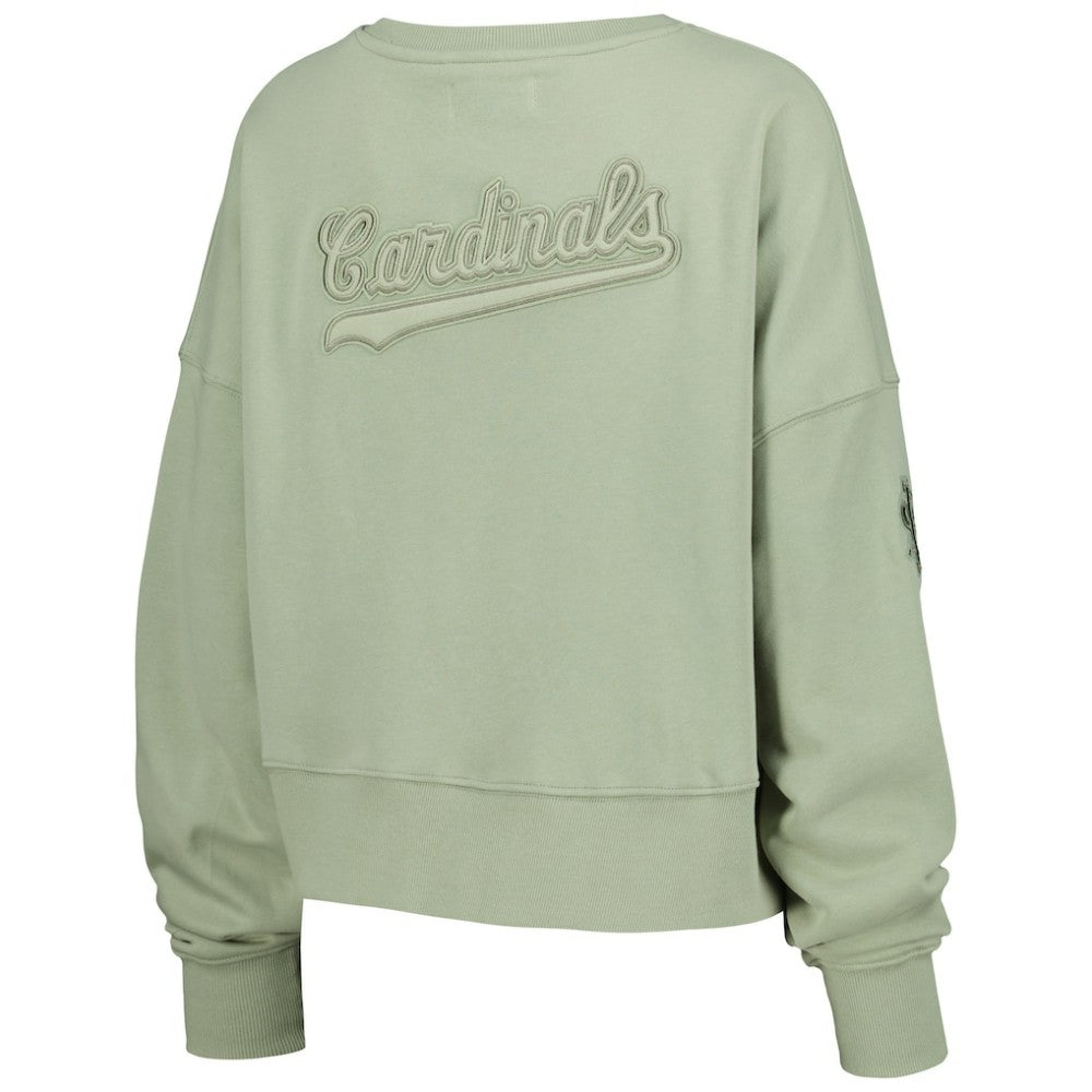 St. Louis Cardinals Pro Standard Women's Neutral Oversized Boxy Cropped Pullover Sweatshirt On Sale