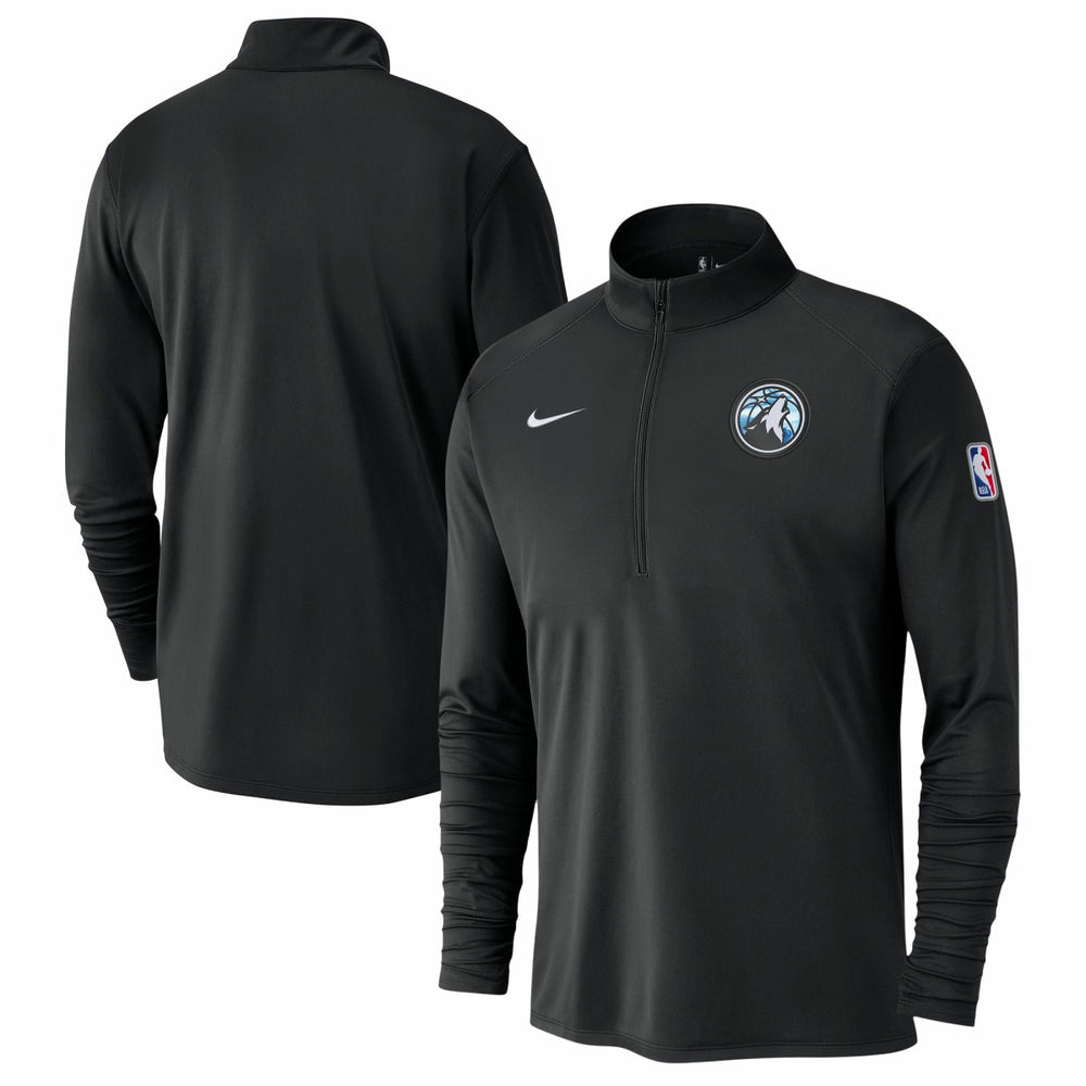 Nike - Minnesota Timberwolves 2024/25 City Edition Authentic Coaches Performance Half-Zip Top - Black