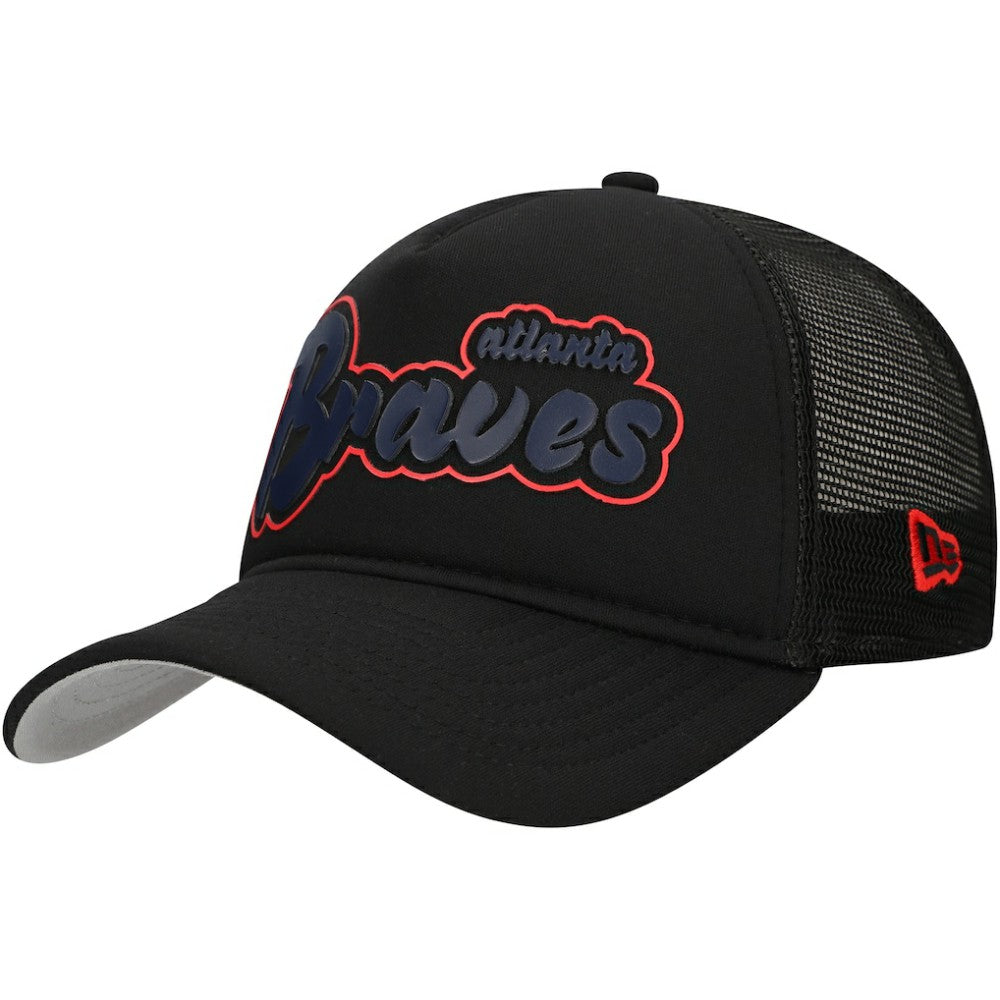 Atlanta Braves New Era Retro Bold A-Frame Trucker 9FORTY Adjustable Hat On Sale