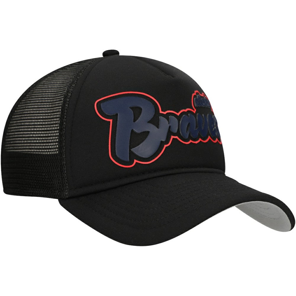 Atlanta Braves New Era Retro Bold A-Frame Trucker 9FORTY Adjustable Hat On Sale
