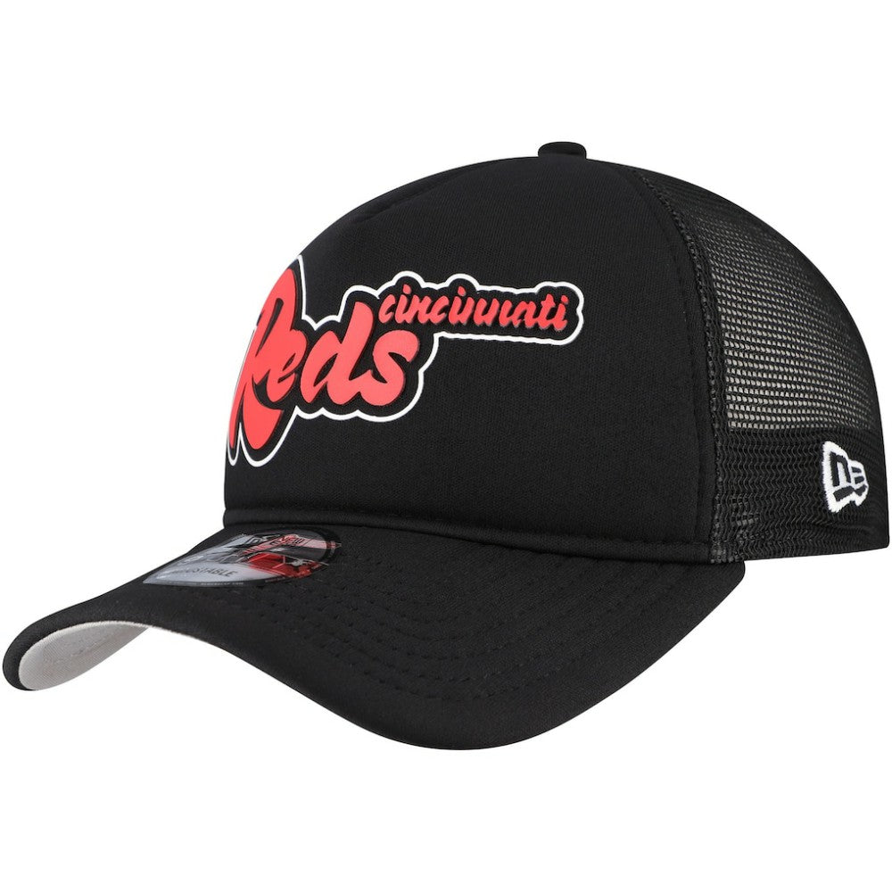 Cincinnati Reds New Era Retro Bold A-Frame Trucker 9FORTY Adjustable Hat discount
