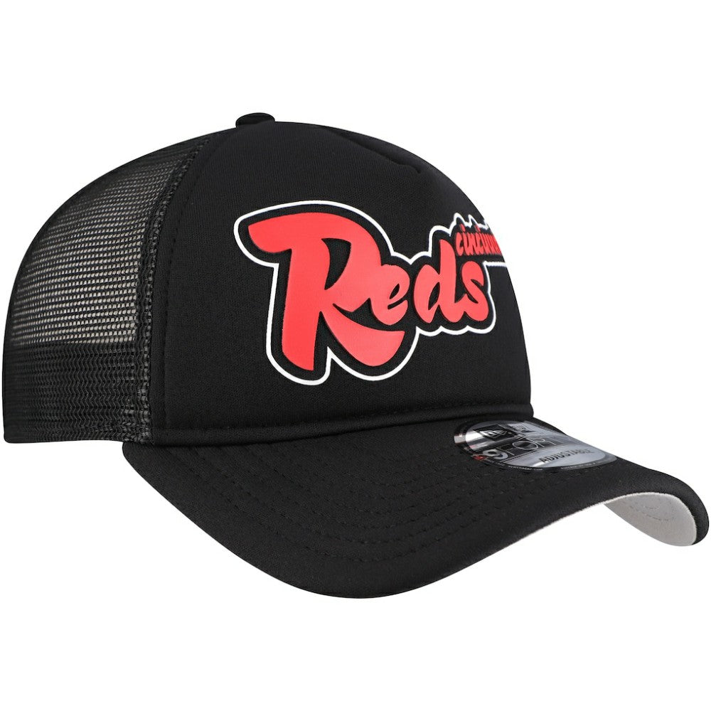 Cincinnati Reds New Era Retro Bold A-Frame Trucker 9FORTY Adjustable Hat discount