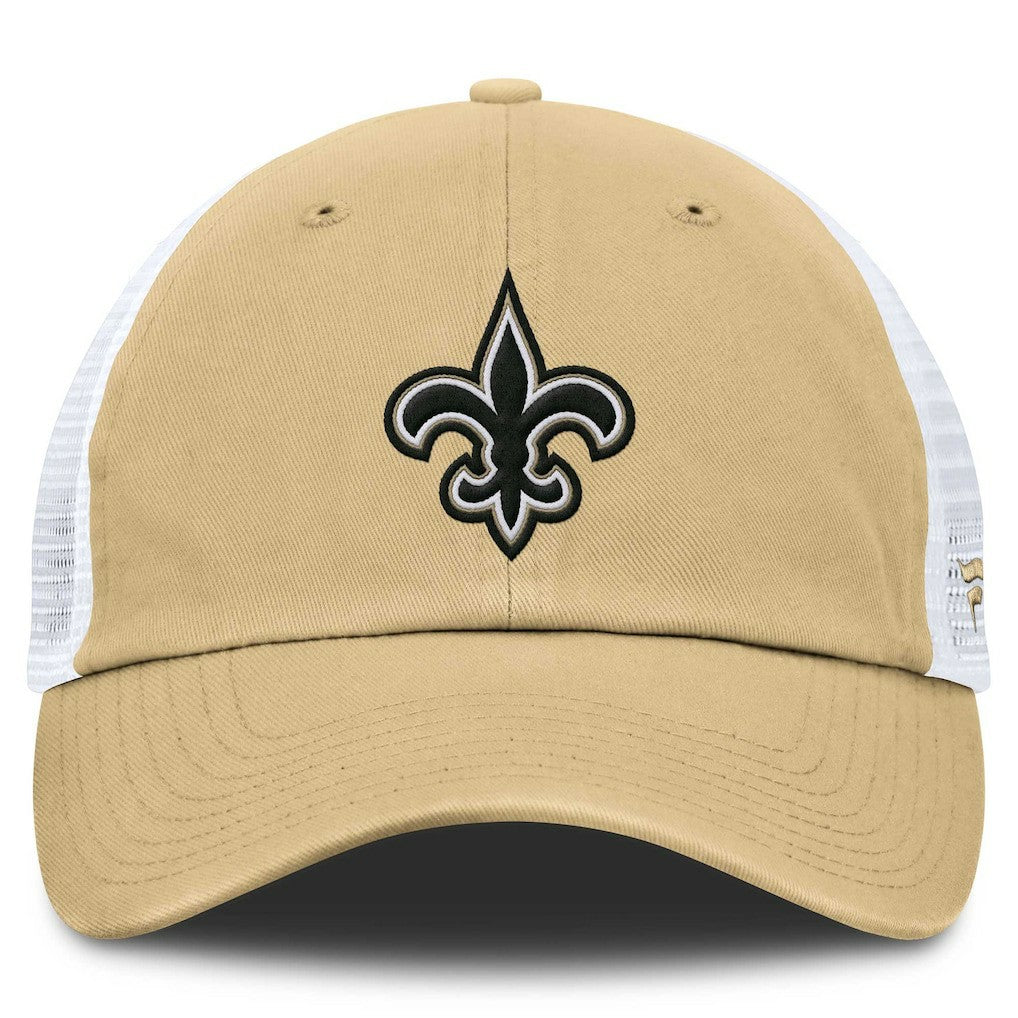 New Orleans Saints Trucker Adjustable Hat Gold/White - Fanatics