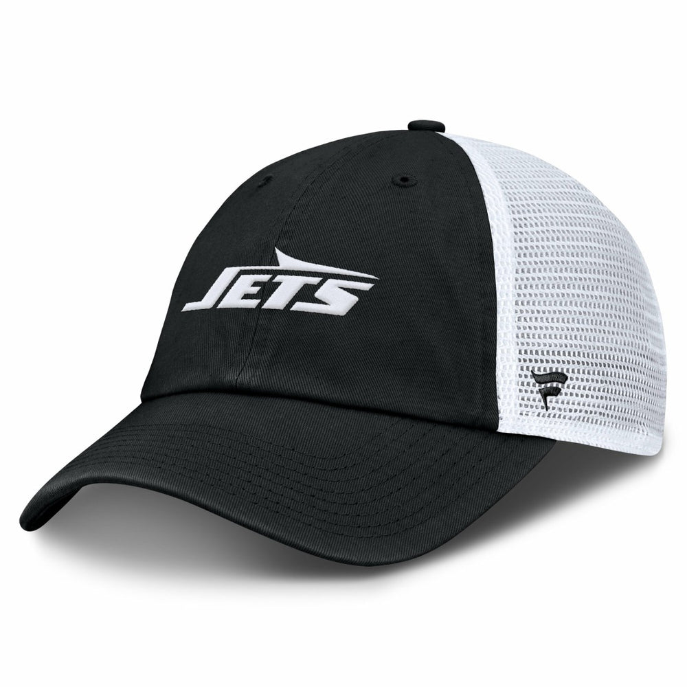 New York Jets Trucker Adjustable Hat Black/White - Fanatics