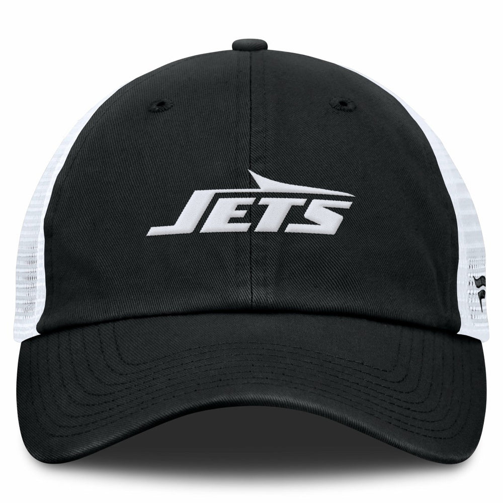 New York Jets Trucker Adjustable Hat Black/White - Fanatics