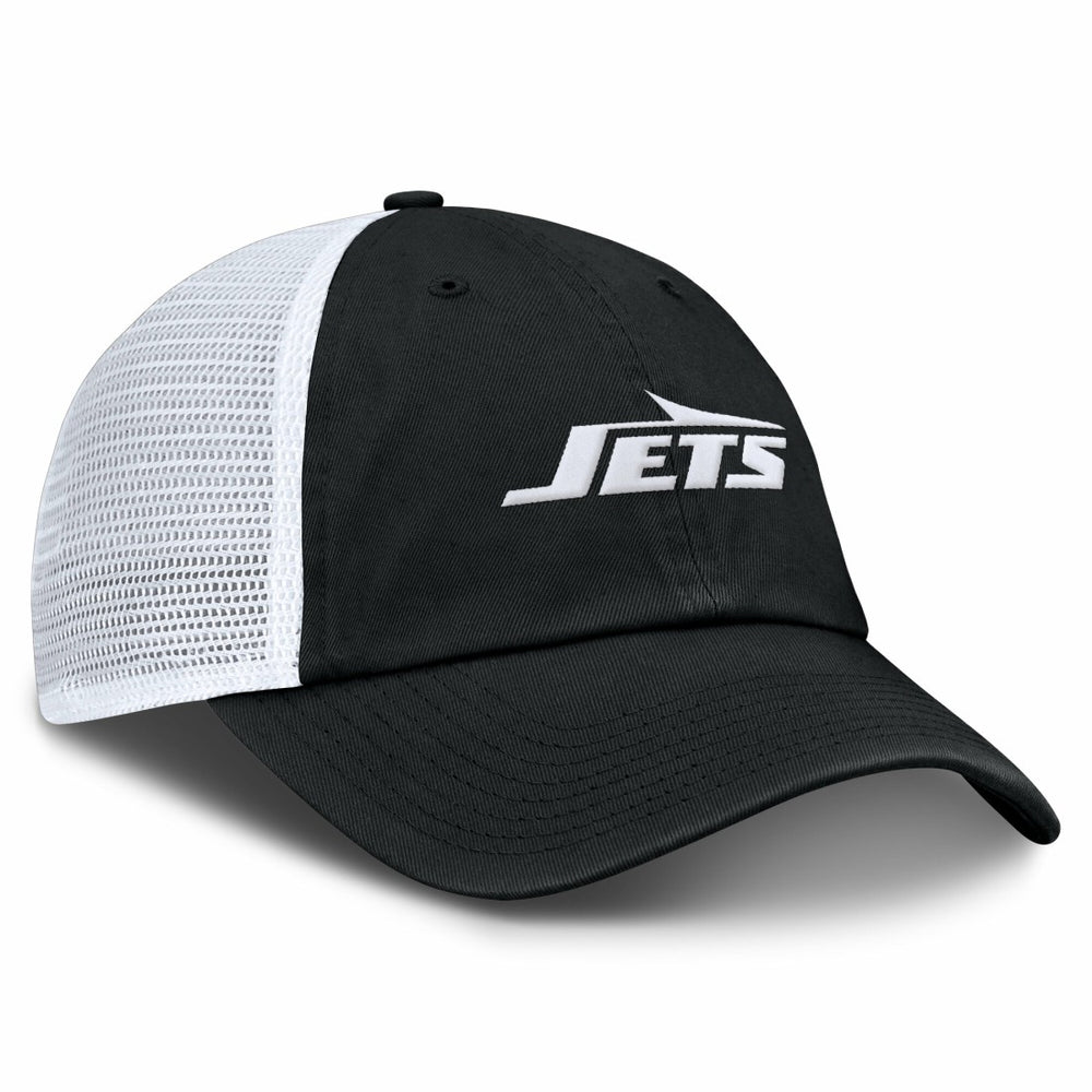 New York Jets Trucker Adjustable Hat Black/White - Fanatics