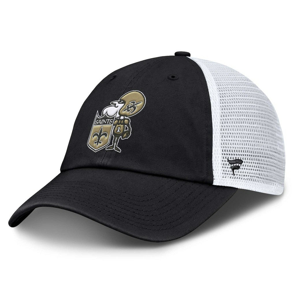 New Orleans Saints Basic Vintage Trucker Adjustable Hat Black - Fanatics