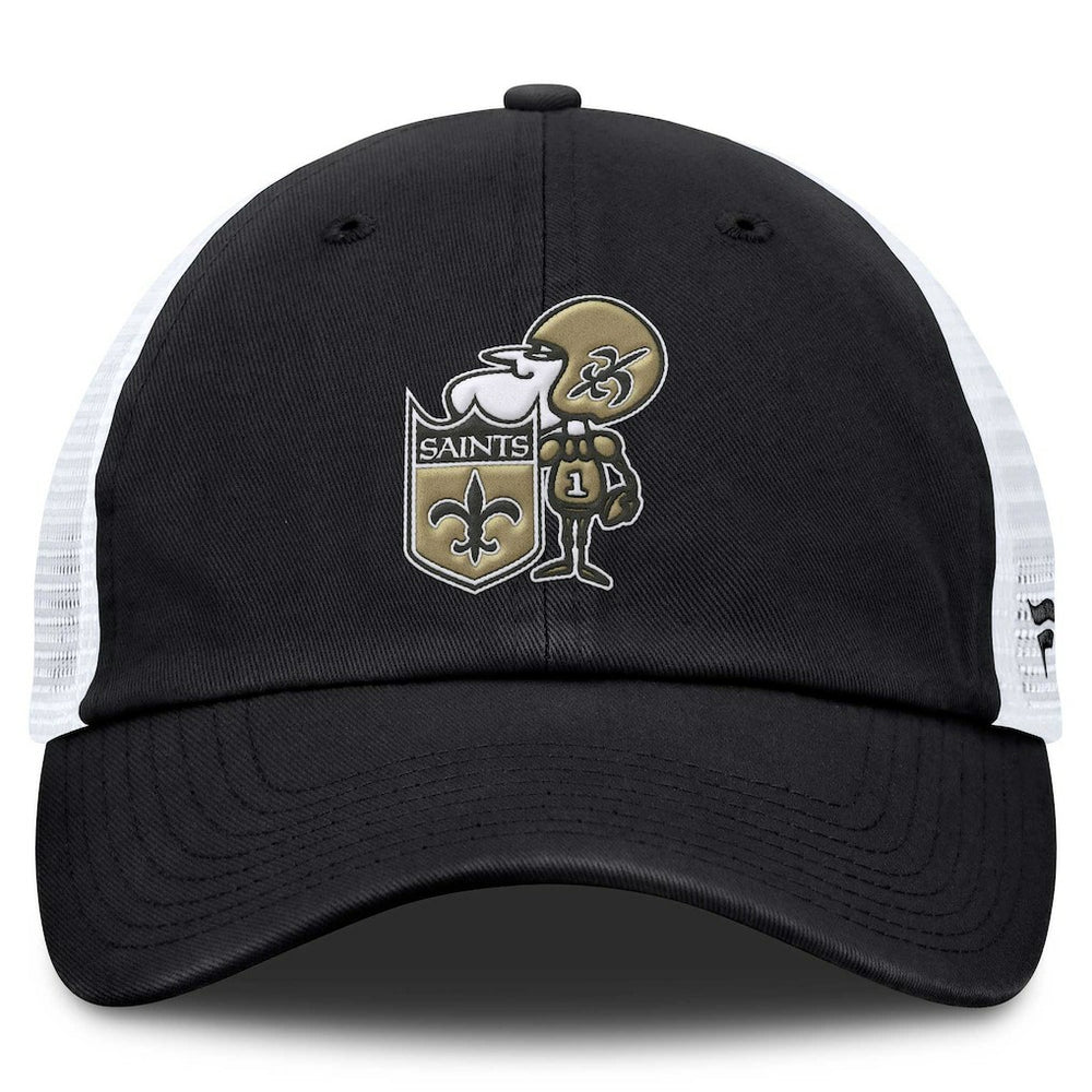 New Orleans Saints Basic Vintage Trucker Adjustable Hat Black - Fanatics