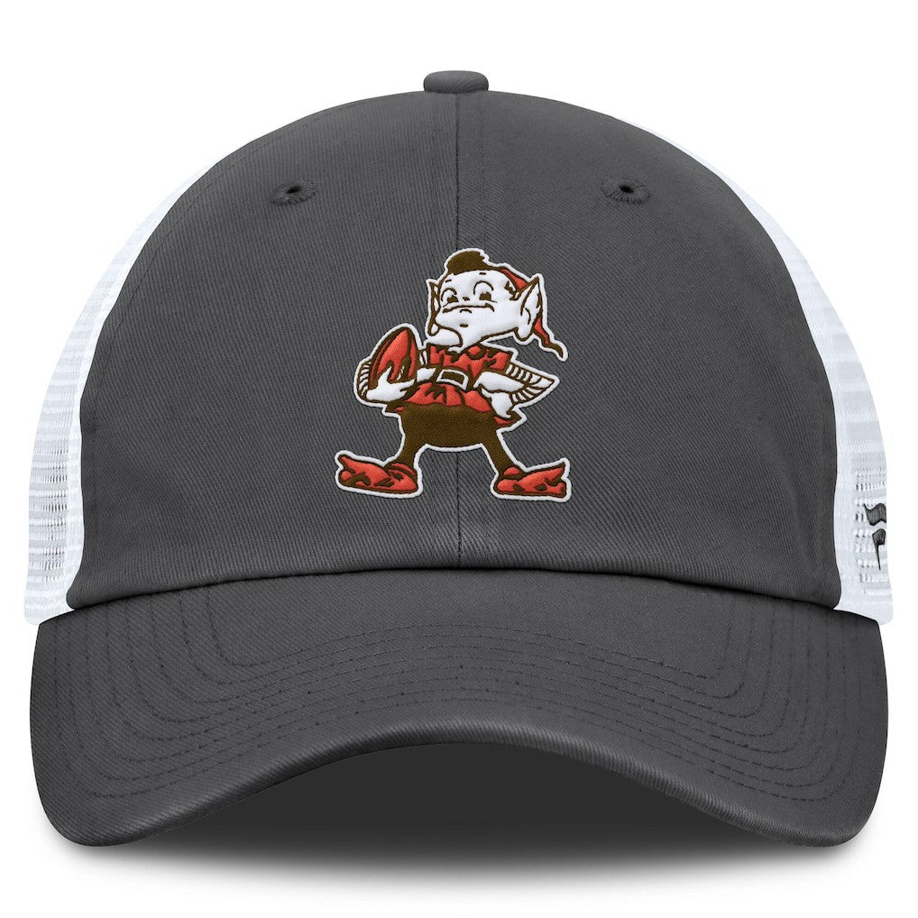 Cleveland Browns Basic Vintage Trucker Adjustable Hat Gray/White - Fanatics