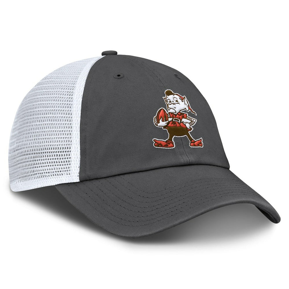 Cleveland Browns Basic Vintage Trucker Adjustable Hat Gray/White - Fanatics