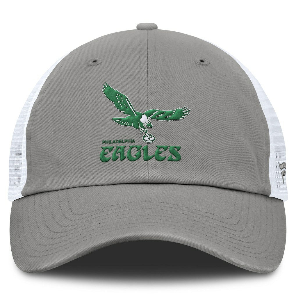 Philadelphia Eagles Vintage Trucker Adjustable Hat Gray/White - Fanatics