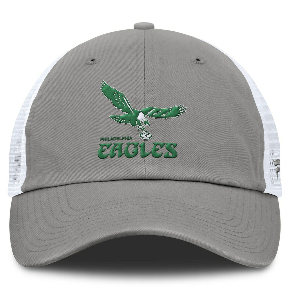 Philadelphia Eagles Vintage Trucker Adjustable Hat Gray/White - Fanatics