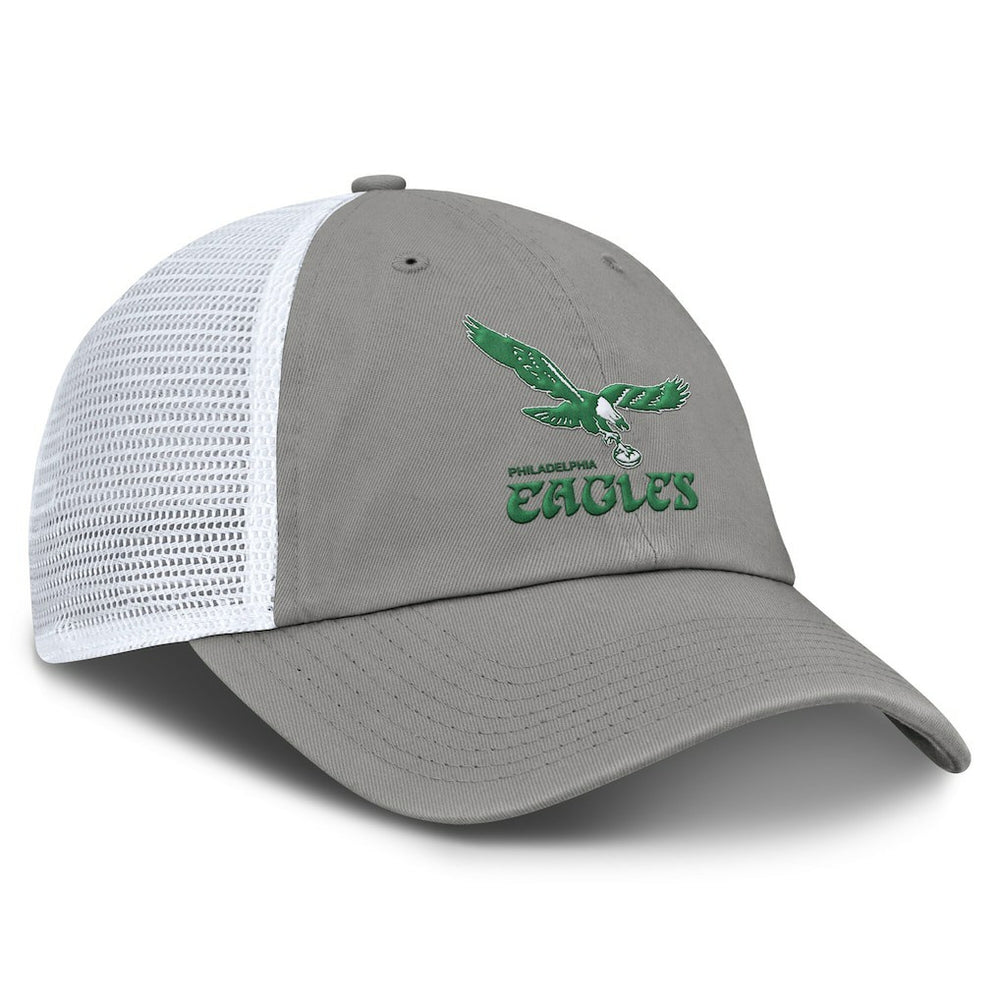 Philadelphia Eagles Vintage Trucker Adjustable Hat Gray/White - Fanatics